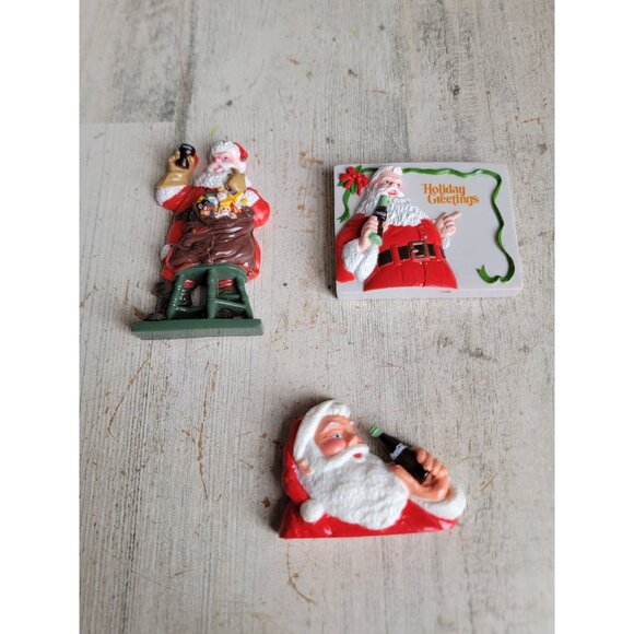 Vintage Santa Claus Coca-Cola magnet set coke Xmas decor - Picture 1 of 6